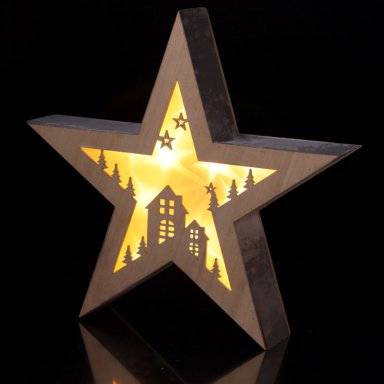 Ster met verlichting kerstdorp - Leni Webshop Ster met verlichting kerstdorp - Leni Webshop