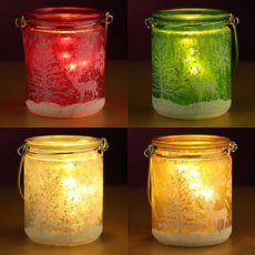 House Of Seasons Theelichthouder Kerst Boom 9 X 8 Cm Glas Rosé